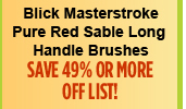 Blick Masterstroke Pure Red Sable Long Handle Brushes 