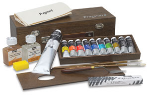 Oak Case Set of 10 Oil Paints