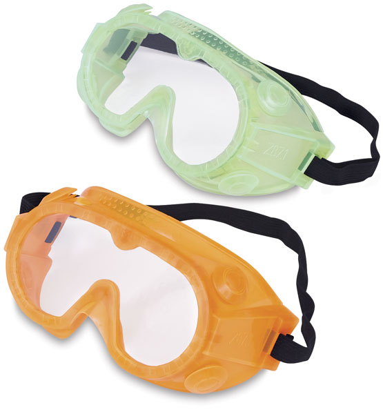 Orange and Light Green Goggles