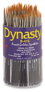 Dynasty Finest Golden Synthetic Round Brushes