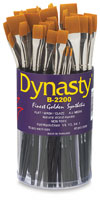 Dynasty Finest Golden Synthetic Flat Brush Set