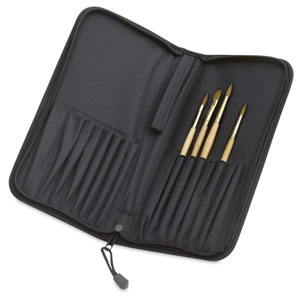 Kolinsky Sable Watercolor Brushes, Set of 4 with Case