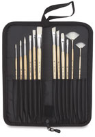 Loew Cornell Brush Organizer with Oil/Acrylic Brushes