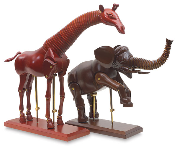 Giraffe and Elephant Manikins