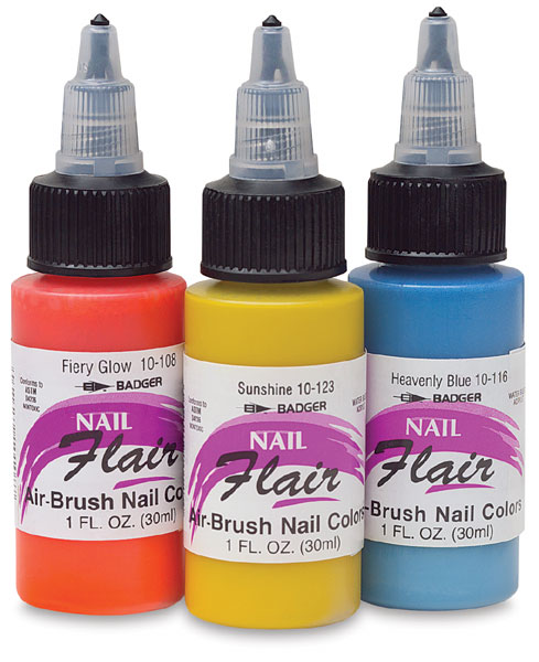 Nail Flair Airbrush Paint, 1 oz Bottles