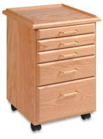 Five Drawer Natural Oak Taboret