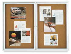 Enclosed Indoor/Outdoor Cork Bulletin Board