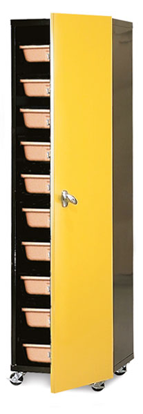 10-Tray Cabinet, Casters, and Door