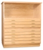Flat Files with Bookshelf in Natural Oak