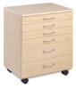 Flat File Taboret, 6 Drawers