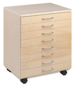 Flat File Taboret, 8 Drawers