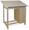 Professional Drafting Tables Hann Six-Drawer Wood Drawing Table