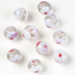 8 mm Glass Flower Beads