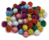 Rainbow And Glitter Poms