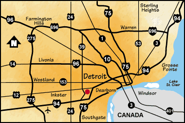 Detroit metropolitan area map