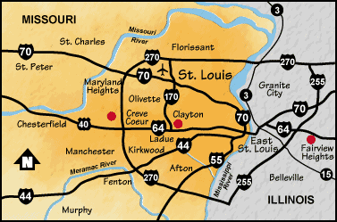 St. Louis metropolitan area map
