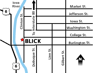 Map to Iowa City store