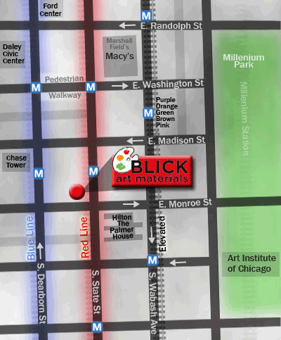 Map to Chicago Loop Store, Chicago, IL