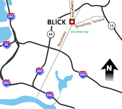 Area Map to Oakland, CA store
