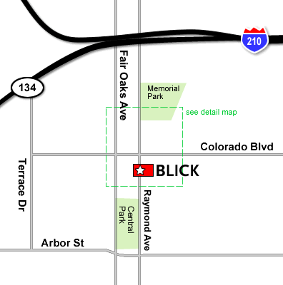 Map to Pasadena, CA store