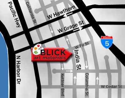 Map to San Diego, CA store