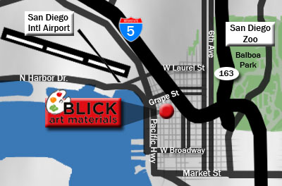 Map to San Diego, CA store