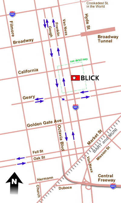 Area map to San Francisco, CA store
