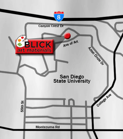 Map to San Diego State University Store store
