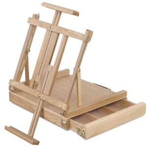 MEEDEN Large H-Frame Studio Easel, Wooden Art Easel with Wheels, Studio Artist Easel for Painting, Movable and Tilting Flat Available, Holds Canvas Up